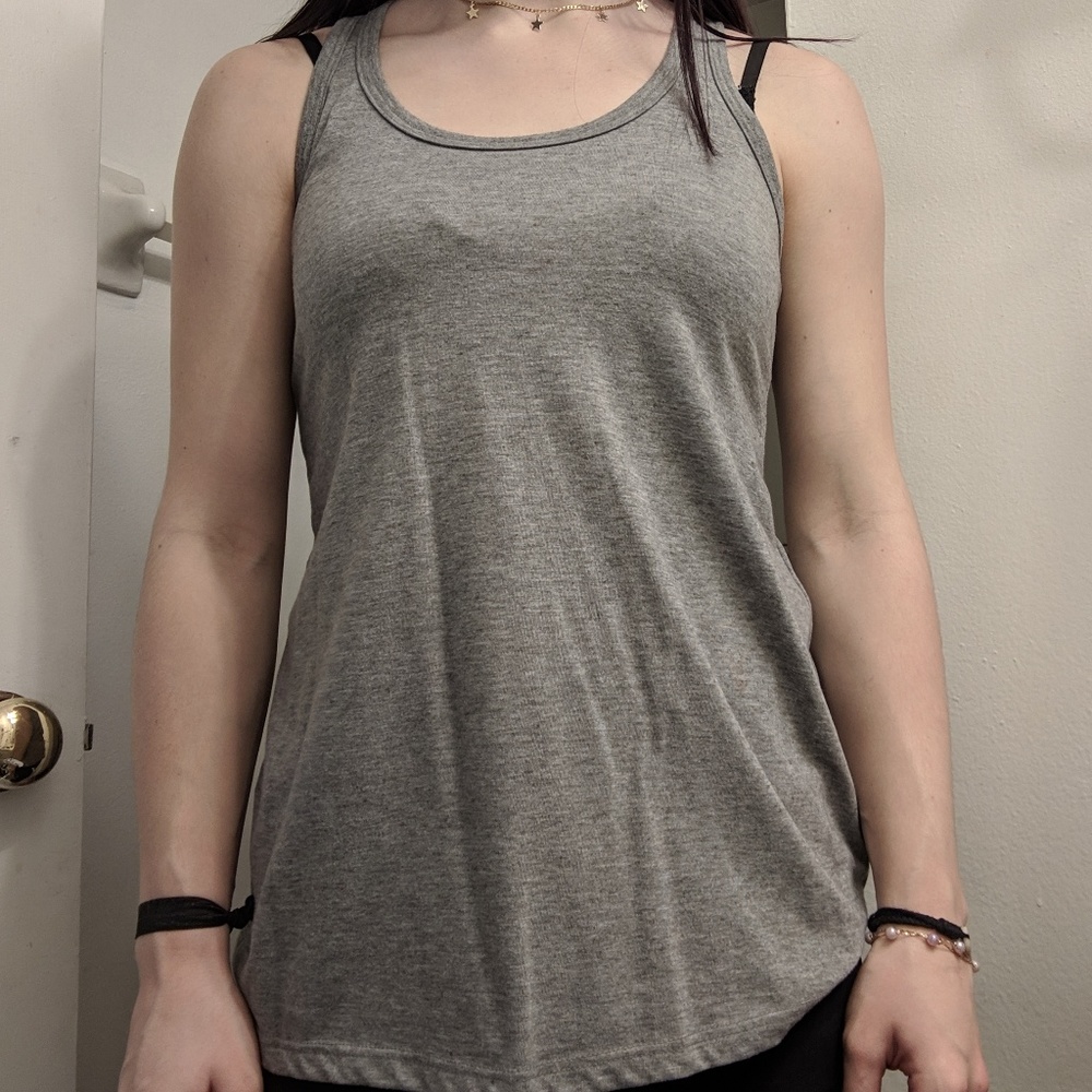 Gray athletic tank top